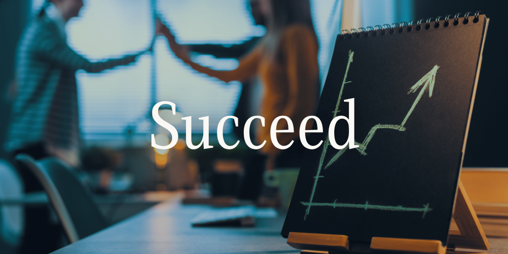 "Succeed" — a brand strategy session driving business success, Design Map Studio Dubai