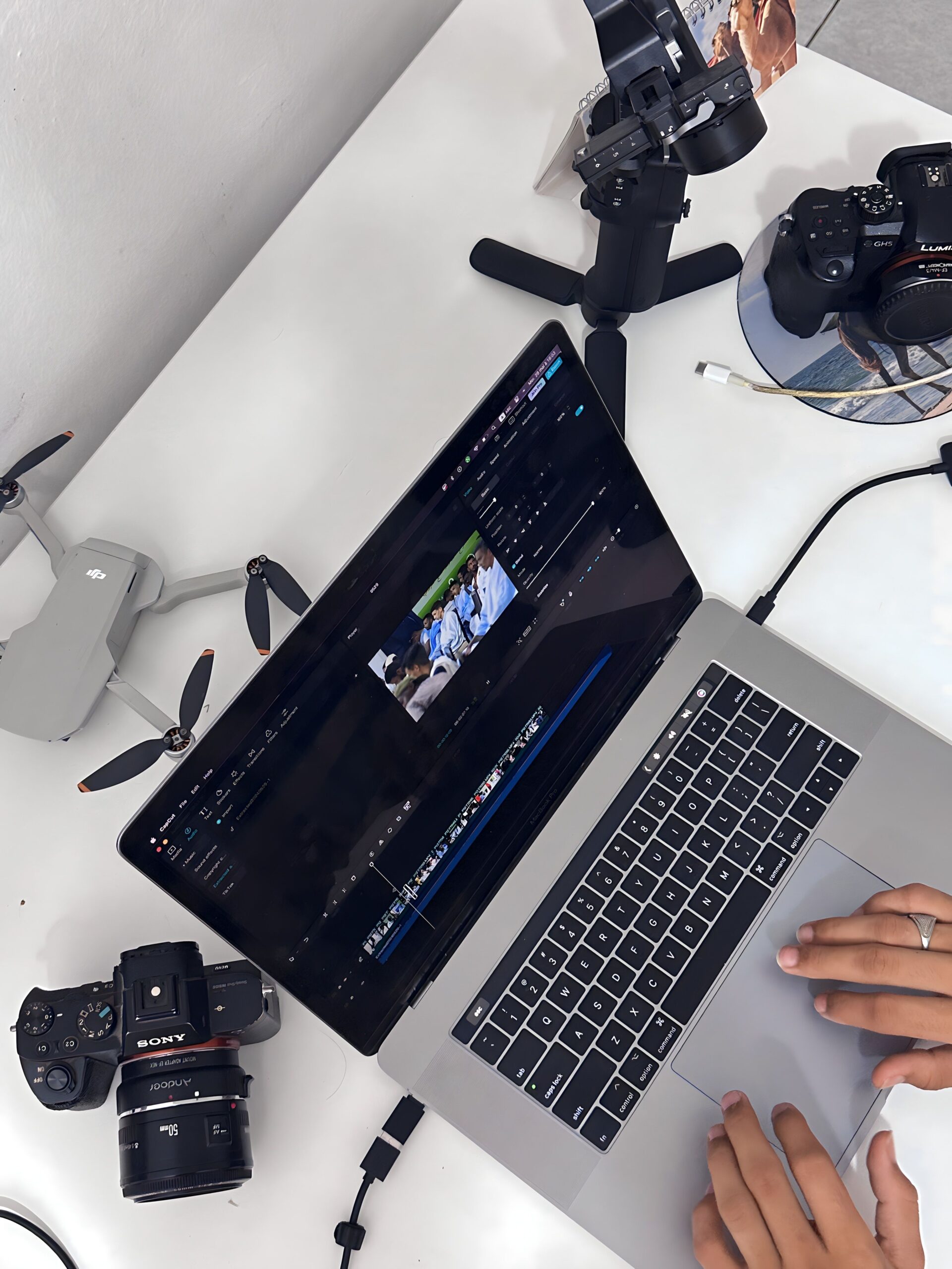 Video editing and content creation setup — Design Map Studio Dubai